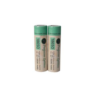 Professor Optiken lithium-ion battery, type: 18650, 3.7 volts with 3200 mAh