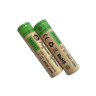 Professor Optiken Lithium-ion battery - type: 16650, 3.7 Volt with 2500 mAh