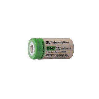 CR123A lithium-ion battery, 3.7 volts with 850 mAh