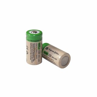 CR123A lithium-ion battery, 3.7 volts with 850 mAh