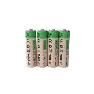 4pc set Professor Optiken AA (Mignon / LR6) nickel-metal hydride rechargeable battery, 1.2 volt with 1300 mAh (pin) for wild cameras