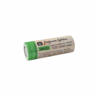Professor Optiken Lithium-ion battery - Type: 18500, 3.7 Volt with 2100 mAh