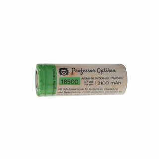 Professor Optiken Lithium-ion battery - Type: 18500, 3.7 Volt with 2100 mAh