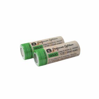 Professor Optiken Lithium-ion battery - Type: 18500, 3.7 Volt with 2100 mAh