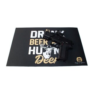 Professor Optiken Waffenunterlage, 27,5 x 43 cm - Drink Beer and Hunt Deer