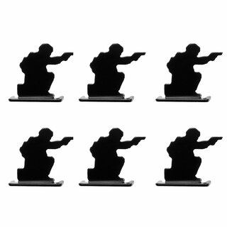 DIVISION OPTICS 6er-Set Stahlziel zum Aufstellen - verschiedene Designs kniender Soldat
