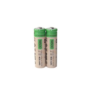 Lithium-Ionen-Akku - Typ. 14500, 3,7 Volt mit 800 mAh (Pin)
